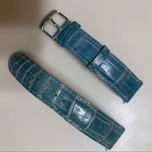 18 mm genuine alligator blue Michele watch band